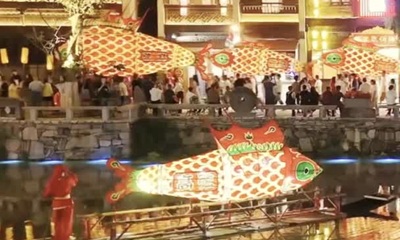 江西婺源：魚燈夜游醉游人